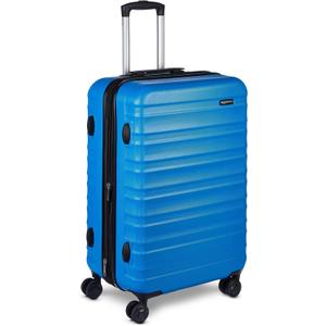 Amazon Basics 26" Hardside Medium Checked Luggage, Expandable For Up to 15% More Space, With Scratch-Resistant Surface, Four Multi-directional Wheels, Light Blue