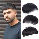 Men Short Toppers Hairpiece Real Human Hair Clip in Hair Pieces for Covering White Loss Hair Toupee 16x18cm Hand Made Natural Style