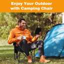 Camping Chair Portable Folding Outdoor Chair Heavy Duty Padded Chairs Lawn Chair with Cup Holder, Storage Pocket and Cooler Bag, Supports 500 LBS, Black