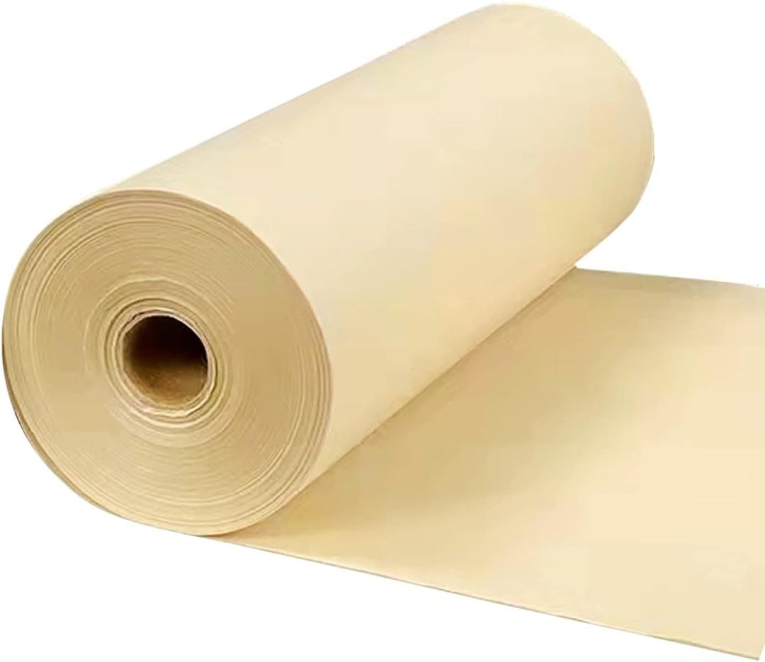 MEGREZ Roll Pack Thicken Calligraphy Paper for Practice Chinese Japanese, 35cm x 100m(13.8in x 328ft), Sheng(Raw) Xuan Paper, Yellow