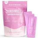 SunSingles Travel Size Sunscreen 10 Pack, Water/ Sweat Resistant, SPF 50, PABA Free Mini Sunscreen, Reef Safe Sunscreen, Single Use Packets 0.34 Fl OZ (Pink)