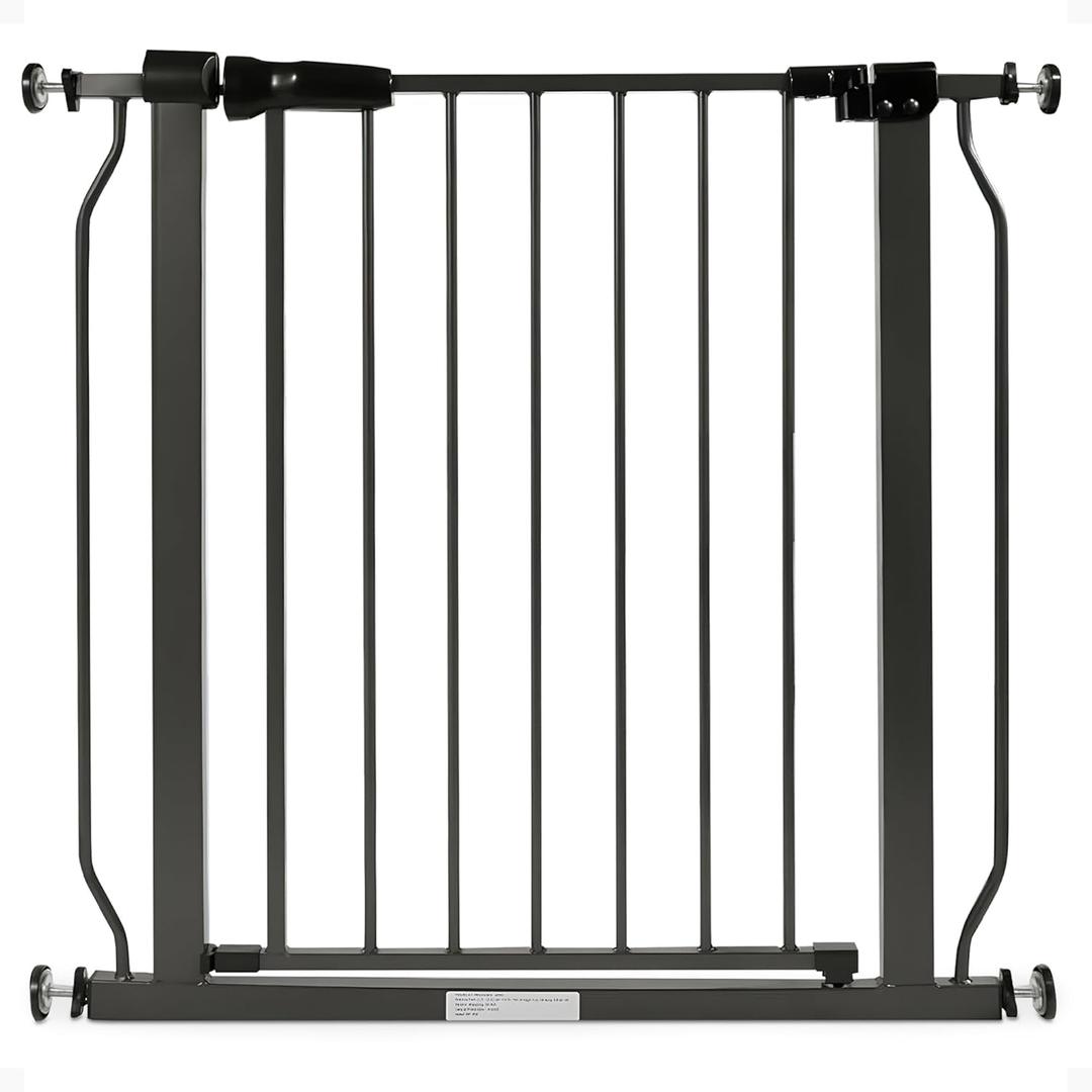 BalanceFrom Easy Walk-Thru Baby and Pet Safety Gate with Hold-Open and Auto-Close  Adjustable Steel Barrier for Stairs, Doorways, and Hallways, No Drilling Installation