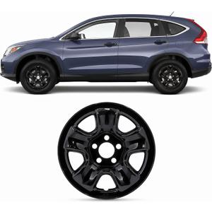 16 Inch Glossy Black Wheel Skins Compatible with 2012-2016 Honda CR-V, Snap-On Wheel Covers for Matching Factory Wheels, Set of 4