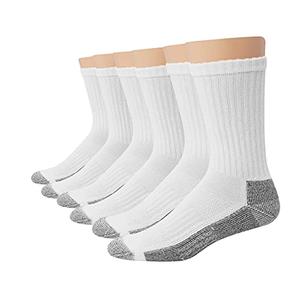 Hanes mens X-temp Lightweight Liner Socks, 6-pair Pack Work Sock, White, 12-14 Big Tall US
