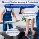 Stretch Film, RAZCC Stretch Wrap Industrial Strength, Shrink Wrap for Pallet Wrap, Heavy Duty Clear Plastic Wrap with Handles, Moving Wrapping Plastic Roll, 15" x 1000 Ft Per Roll, 60 Gauge, 4 Pack