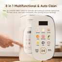 Joydeem Nut Milk Maker Machine,Adjustable Temperature Control, 46oz Almond, Soy, Oat, Coconut Plant-Based Non-Dairy Beverage Blender with 10 Blades, Auto Clean, Boil Water, Timer, Keep Warm, White