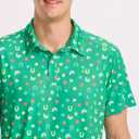 Tipsy Elves Mens Golf Polo Shirt - Moisture Wicking, Stretch Fabric, Athletic Fit - Performance Polo (Green, S)