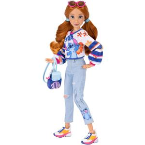 Disney ILY 4EVER Fashion Dolls Red Hair Stitch 11.5" Tall with 13 Points of Articulation, Two Complete Mix-and-Match Outfits and Mickey Ring for You!