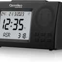Azan Clock with Sound - Home Athan Adhan Prayer Clock for USA Muslims (Black)