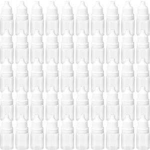 50 Pcs Plastic Dropper Bottles Squeezable Eye Liquid Dropper with Caps and Plug for Oil Eye Liquid Storage (5 ml)