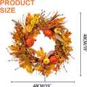 19Inch Fall Wreath, Artificial Pumpkins Maple Leaves Berry Fall Wreaths for Front Door Decor, for Home Autumn Harvest Thanksgiving Porch Outdoor Decorations.