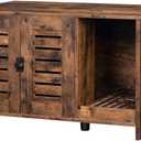 HOOBRO Cat Litter Box Enclosure, Double Door Litter Box Furniture, Hidden Litter Box Furniture, Splash-Proof Litter Control Board, Side Table, Coffee Bedside Table, Rustic Brown FG80MW01