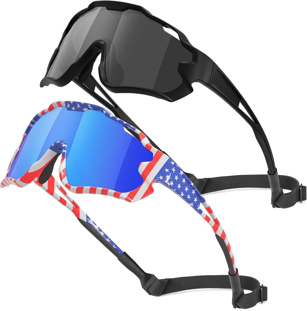 2 x Kids Sunglasses,Youth Baseball Glasses for Boys Girls Age 6-14,Sports UV Protection Goggles