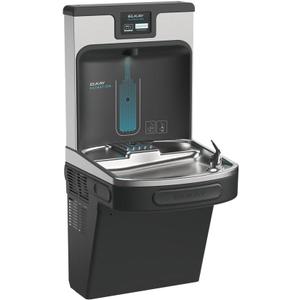 Elkay LZS8WS ezH2O Wall Mounted Drinking Fountain with Hands Free Bottle Filling Station and Water Cooler - Midnight Black