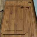 Bamboo Cutting Board for Kitchen, 3-Piece Set with Juice Grooves, Side Handles & Non-Slip Mats  Durable Bamboo Chopping Board for Meat, Vegetables and Fruits