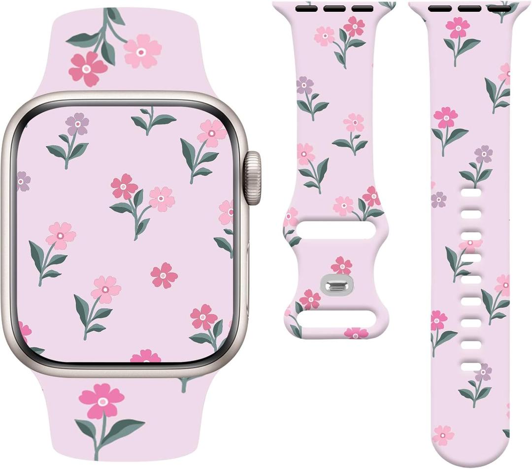 Bowknot Watch Band Compatible with Apple Watch 38mm 40mm 41mm 42mm 44mm 45mm 49mm Women Men,Soft Silicone Cute Sport Strap Design for Apple Watch Ultra iWatch Series 10 9 8 7 6 5 4 3 2 SE Band