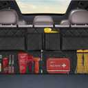 Femuar Car Trunk Organizer, Large Capacity Backseat Trunk Organizer (42"*18"), Collapsible Car Storage Bag with 8 Pockets, SUV/MPV/Truck - Black