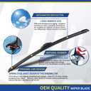 3 wipers Replacement for 2007 2008 2009 2010 2011 Honda CRV CR-V 2007-2015 2016 2017 2018 Acura RDX Windshield Wiper Blades Original Equipment Replacement - 26"/16"/14" (Set of 3) U/J HOOK