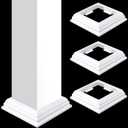 Thyle 4 Pcs True 5 x 5 Inch Vinyl Post Skirt All in one Post Base Cover Column Wraps for Porch Deck Base Vinyl Sleeve White Trim for Wood Hand and Stair Rails Decks, Fences, Mailboxes