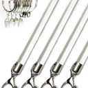 36 inch (4 Pack) Steel Cap Round Base Acrylic Curtain Pull Wand - Clear Curtain Wand - Invisible Drapery Wand - Drapery Pull Rod (36 Inch)