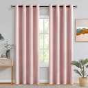 MIULEE Light Pink Room Darkening Curtains Thermal Insulated Drapes Solid Window Treatment Set Grommet Top Light Blocking Blackout Curtain for Living Room/Bedroom 2 Panels 52 x 84 inch Baby Pink