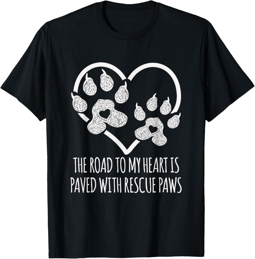 Fun Cute Adoption Animal Rescue Dog T-Shirt (Small, Black)
