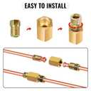 Brake Line Fittings for 3/16 inch Brake Line Tube, 3/8-24 Threads, 12 Pieces (4 Unions, 8 Nuts)