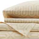 Comfort Spaces 100% Cotton Sheet Set Breathable, Lightweight, Soft with 14" Elastic Pocket Fits up to 16" Mattress, All Season Cozy Bedding, Matching Pillow Case, King Diamond Tan 4 Piece