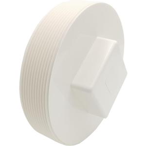 PVC Cleanout Plug, 6" Inch NPT Male Threaded Flush Sewer Cleanout Cap Cover Adapter PVC DWV Pipe Fitting Attached to Sewer and Drain Pipe for Plumbing Drainage Piping Systems