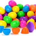 50 PCS 2.52" Easter Eggs Plastic, Plastic Easter Eggs Fillable, 6 Color for Party Hunt Games