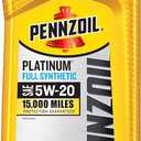 Pennzoil Platinum Full Synthetic 5W-20 Motor Oil, 1 Quart