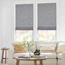 No Tools No Drill Cordless Roman Shades for Indoor Windows 100% Blackout, for Window Size 23" W 48" H Charcoal