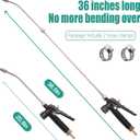 36 Inches Replacement Sprayer Wand,Adjustable Universal Sprayer Wand with 3/8" Brass Barb, Stainless Steel Replacement Sprayer Wand with Shut off Valve & 2 Hose Clamps