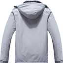 Men's Ski Jacket Warm Winter Waterproof Windbreaker Hooded Raincoat Snowboarding Jackets (Gray, XXL)