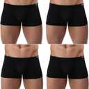 Mens Silky Underwear Short Leg Boxer Briefs Pack Health to Wear (Large)