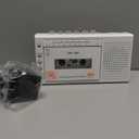 Portable Cassette Tape Player to Digital Converter via USB/SD Card, Record to Cassette/U Disk/SD Card via Mic, Power by AC or AA Battery, Portable Cassette Recorder with Speaker and Headphone Jack (White)