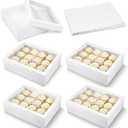 6 Pcs 19x14x5 In Half Sheet Cake Boxes with 6 Pcs Cake Boards