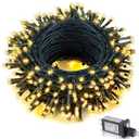 100FT 300 LED Christmas String Lights Outdoor Tree Lights Green Wire Twinkle Lights for Bedroom with 8 Modes Memory Function & Timer Plug in Xmas Decorations Holiday Indoor Decor Warm White