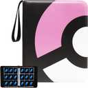 Card Binder 4-Pocket, 400 Pockets Fashion Design Trading Card Holder for Sports Card Premium Card Book Sturdy Card Holder (Pink, 400 Card) (Pink, 900 Card)