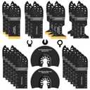 26pcs Oscillating Saw Blades Titanium Multitool Blades for Wood Plastics Metal oscillating Tool Blades Kits Fit Rockwell Ridgid Ryobi Milwaukee Chicago Craftsman Dewalt