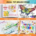 Dual Markers Brush Pens for Adult Kids Coloring Books, 72 Colors Art Marker Set with Fine & Brush Tip Pen for Bullet Journaling, Coloring, Drawing, Hand Lettering, Calligraphy, Art Supplies