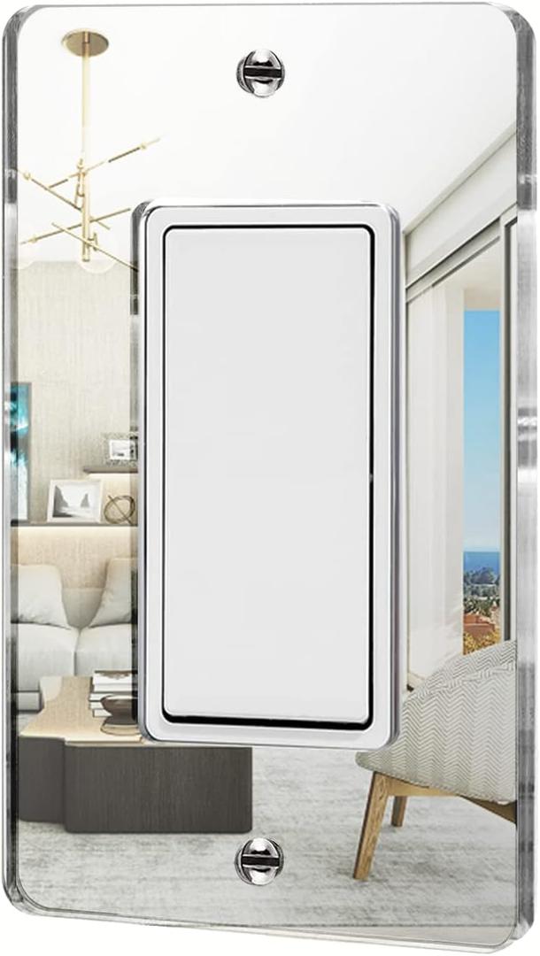 1 Pcs Mirror Light Switch Plates Outlet Covers Durable Wall Plate Acrylic Mirrored Switch Plates And Outlet Covers Decorative Plates