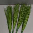 Beebel Artificial Plants 17" Artificial Onion Grass Bushes UV Resistant Plants Faux Shrubs Fake Wheat Grass Greenery Topiaries for Bathroom Home Office House Decorations (4 Pcs/Green)
