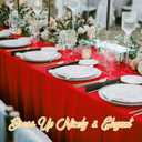 BRILLMAX 6 Pack Red Tablecloths 60 x 102 Inch for 6ft Rectangle Tables - 150 GSM Polyester Fabric, 15" Standard Drop, Water, Stain & Wrinkle Resistant Cloth Cover for Wedding Banquet Dining Buffet
