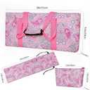 American Mahjong Game Set, 166 Pink Tiles (1.2), 4 All-in-One Color Rack/Pushers & Drawstring Bag, Complete Mahjong Sets with Pink Printed Carrying Bag and Mahjong Tile Set Accessories