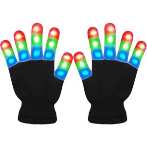 COLEDRE LED Gloves Girls Boys Toys Cool Party Rave Gifts Light Up Gloves for Kids Teens stocking stuffers Halloween Christmas World Cup Carnival Costumes