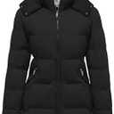 Wenven Women's Warm Thickened Parka Coat Winter Puffer Jacket with Removable Hood 3XL