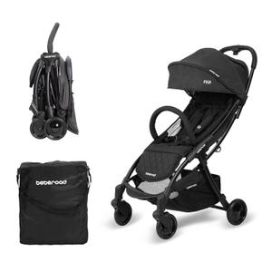 Beberoad Love R2 Small Travel Stroller Compact Strollers Foldable Lightweight Baby Stroller for Airplane, Infant Toddler Stroller with Adjustable Backrest, Cup Holder and Waterproof Canopy, Black