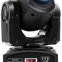 U`King LED Moving Head Light 25W DJ Lights Stage Lighting with 8 GOBO 8 Color by DMX-512 and Sound Activtaed Control Spotlight for Disco Parties Wedding Church Live Show KTV Club (Black-1 piece)