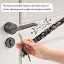 Lanyardio Stretchy Scrunchie Lanyard for ID Badges Keys, Cute Teacher Lanyard for Women with 2 Card Holders 19.17 Inch (Halloween Spider Web)